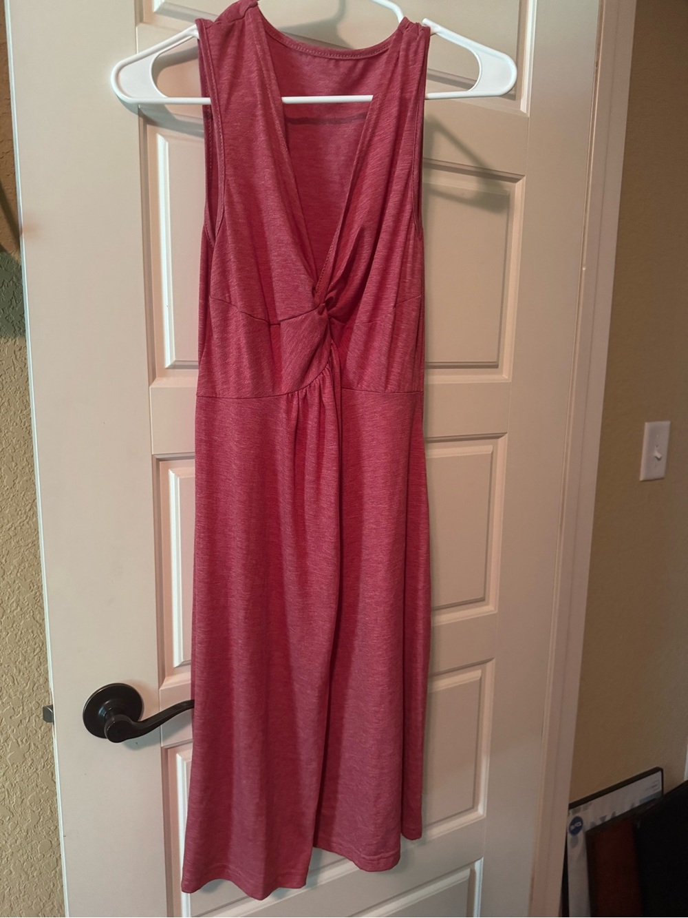 SHEIN Rose-Pink Twist Front Sleeveless Midi Dress